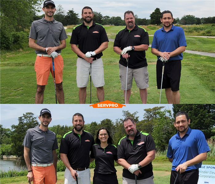 Male and Female SERVPRO team golfing